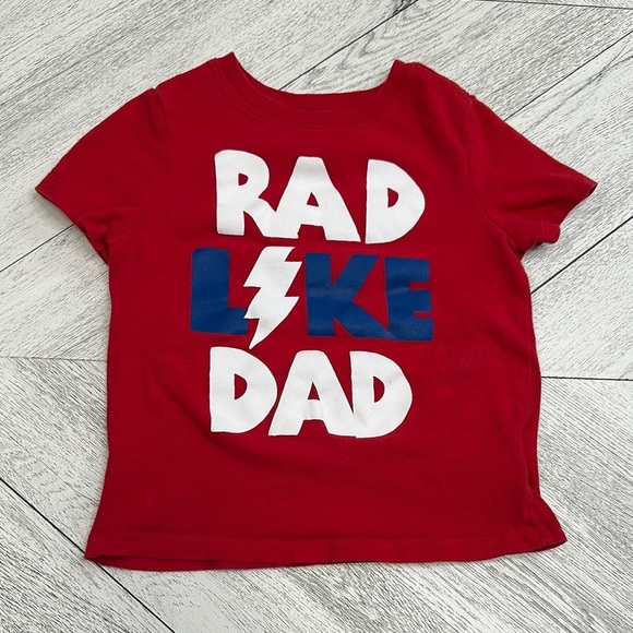 Red Like Dad Short Sleeve Tee with Graphic - 3T - Picture 1 of 4